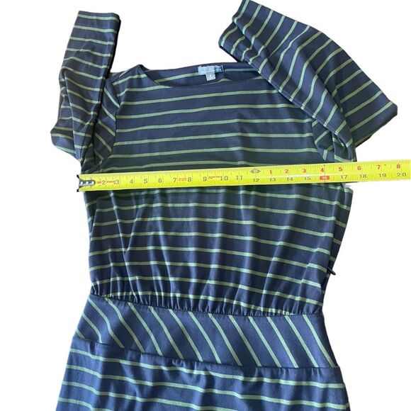 LL Bean Signature Dress Knee Length Striped Stretch Knit Womens Size 8 - Picture 11 of 11